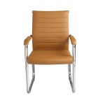 Cadeira de Escritório Fixa Diretor em Couro Ecológico Fendi e Base Cromada LONDON - Corino Fendi - 32802