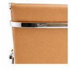 Cadeira de Escritório Fixa Diretor em Couro Ecológico Fendi e Base Cromada LONDON - Corino Fendi - 32802