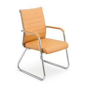 Cadeira de Escritório Fixa Diretor em Couro Ecológico Fendi e Base Cromada LONDON - Corino Fendi - 32802