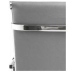 Cadeira de Escritório Fixa Diretor em Couro Ecológico Cinza e Base Cromada LONDON - Corino Cinza - 32803