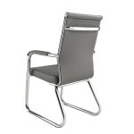 Cadeira de Escritório Fixa Diretor em Couro Ecológico Cinza e Base Cromada LONDON - Corino Cinza - 32803