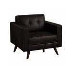 Sem categoria Poltrona Decorativa Roma – Design Retrô com Pés Palito - Corino Café - 62400