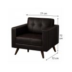 Sem categoria Poltrona Decorativa Roma – Design Retrô com Pés Palito - Corino Café - 62400