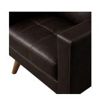 Sem categoria Sofá para Escritório 02 Lugares Slim Roma – Design Retrô com Pés Palito - Corino Café - 62401