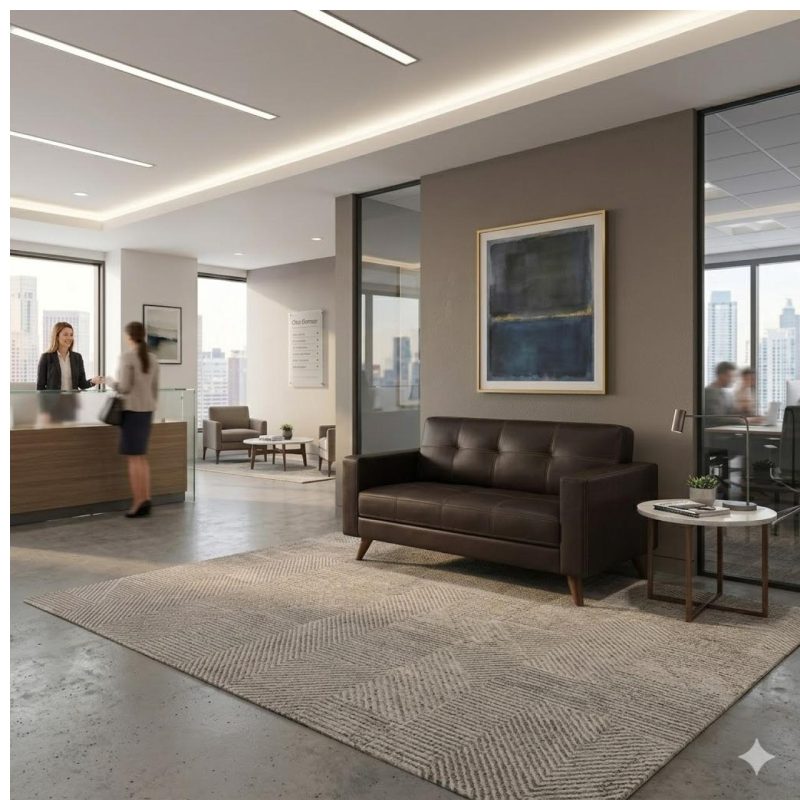 Sem categoria Sofá para Escritório 02 Lugares Slim Roma – Design Retrô com Pés Palito - Corino Café - 62401