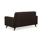 Sem categoria Sofá para Escritório 02 Lugares Slim Roma – Design Retrô com Pés Palito - Corino Café - 62401
