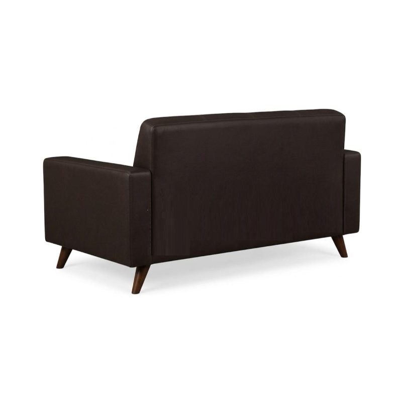 Sem categoria Sofá para Escritório 02 Lugares Slim Roma – Design Retrô com Pés Palito - Corino Café - 62401