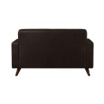 Sem categoria Sofá para Escritório 02 Lugares Slim Roma – Design Retrô com Pés Palito - Corino Café - 62401