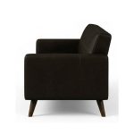 Sem categoria Sofá para Escritório 03 Lugares Slim Roma – Design Retrô com Pés Palito - Corino Café - 62402