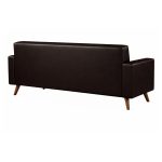 Sem categoria Sofá para Escritório 03 Lugares Slim Roma – Design Retrô com Pés Palito - Corino Café - 62402