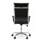 Cadeiras Escritório Cadeira de Escritório Presidente LONDON Giratória - Base Cromada - Corino Preto - 31089