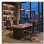 Cadeiras Escritório Cadeira de Escritório Presidente LONDON Giratória - Base Cromada - Corino Preto - 31089