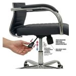 Cadeiras Escritório Cadeira de Escritório Presidente LONDON Giratória - Base Cromada - Corino Preto - 31089