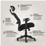 Cadeiras Escritório Cadeira Presidente Giratória com Apoio de Cabeça LORENA - Linha Premium - 30072