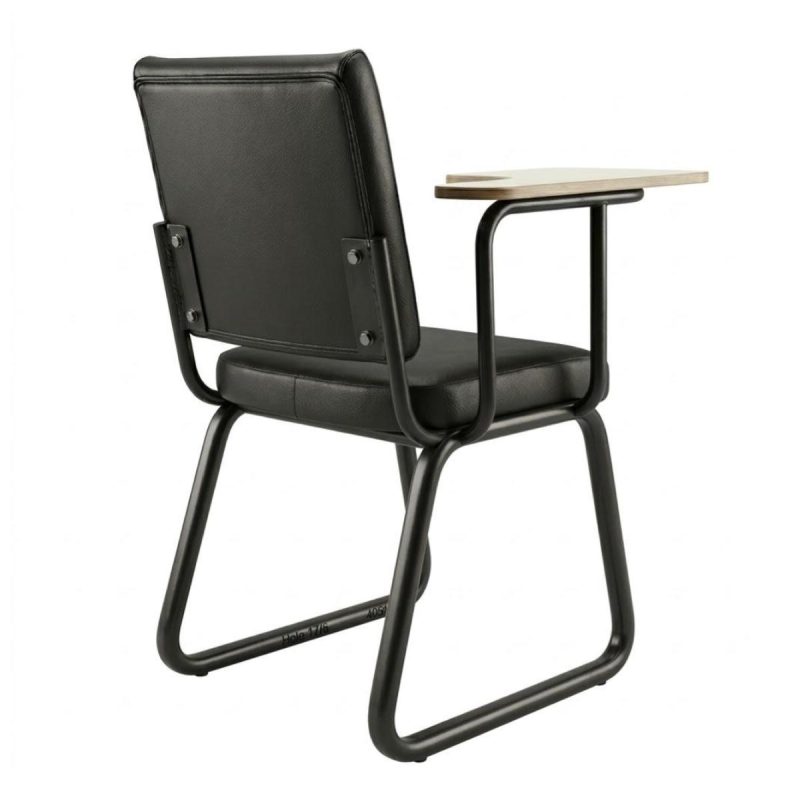 Poltrona Universitária TRIX Estofada com Prancheta Fixa - Corino Preto - 35121