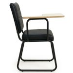 Poltrona Universitária TRIX Estofada com Prancheta Fixa - Corino Preto - 35121