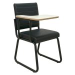 Poltrona Universitária TRIX Estofada com Prancheta Fixa - Corino Preto - 35121