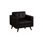 Sofá Escritório Poltrona Decorativa Roma – Design Retrô com Pés Palito - Corino Café - 62400