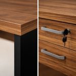 Móveis para Escritório Mesa para Computador 150cm Robusta Tampo 40mm  e Gavetas - Escrivaninha de Trabalho e Estudo -  Sevilha / Preto - 21473