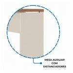 Móveis para Escritório Mesa AUXILIAR Simples - Pé Painel - 0,90X0,45m - Nogal Sevilha / Champanhe - 34308