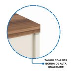 Móveis para Escritório Mesa AUXILIAR Simples - Pé Painel - 0,90X0,45m - Nogal Sevilha / Champanhe - 34308