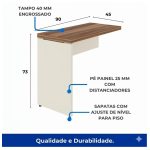 Móveis para Escritório Mesa AUXILIAR Simples - Pé Painel - 0,90X0,45m - Nogal Sevilha / Champanhe - 34308