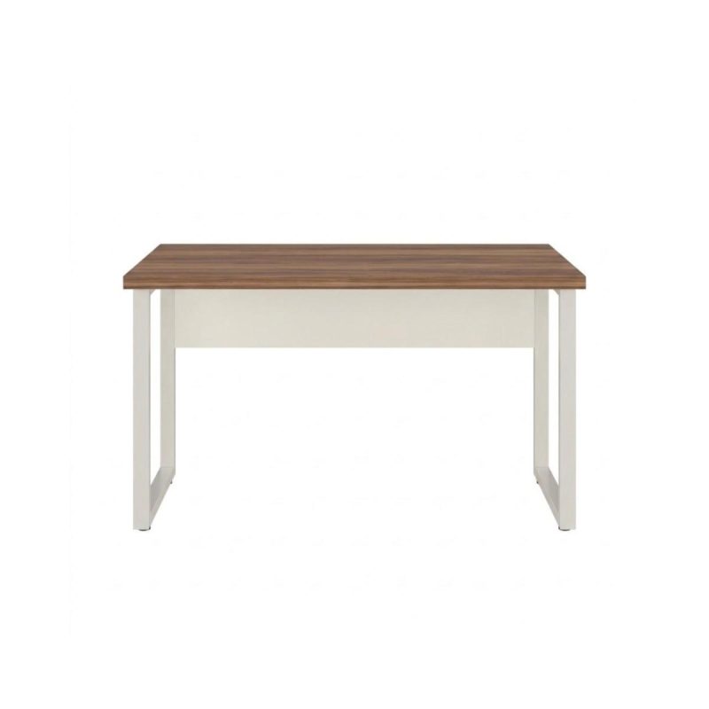 Móveis para Escritório Mesa de Escritório Industrial Amadeirada Pé Quadro 1,20x0,60m - Nogal Sevilha / Champanhe - 34303