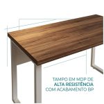Móveis para Escritório Mesa de Escritório Industrial Amadeirada Pé Quadro 1,70x0,70m - Nogal Sevilha / Champanhe - 34301