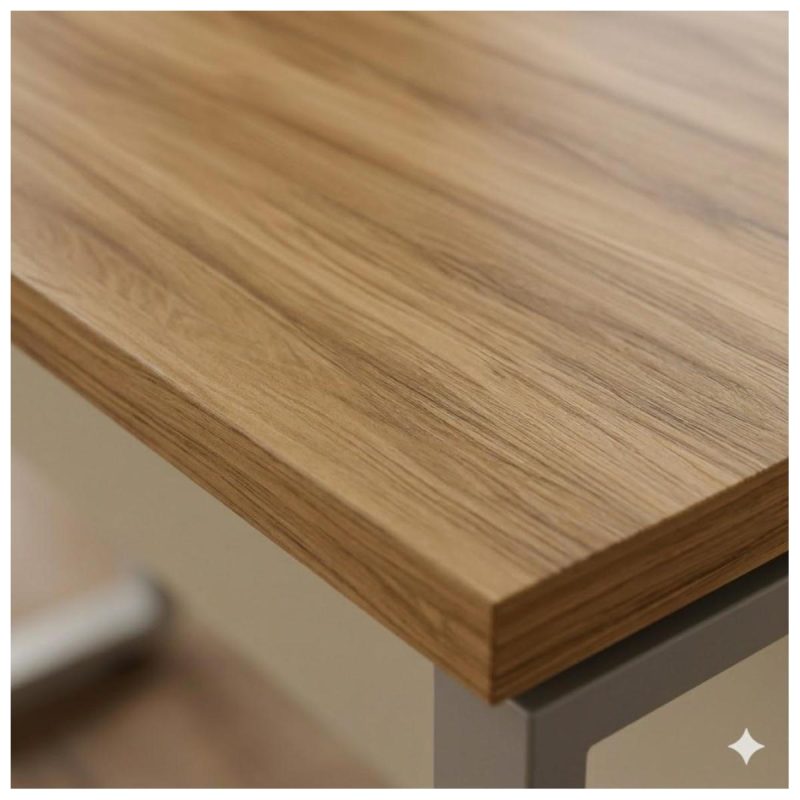 Móveis para Escritório Mesa de Escritório Industrial Amadeirada com Gavetas Pé Quadro 1,20x0,60m - Nogal Sevilha / Champanhe - 34320