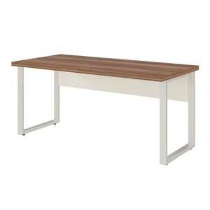 Móveis para Escritório Mesa de Escritório Industrial Amadeirada Pé Quadro 1,70x0,70m - Nogal Sevilha / Champanhe - 34301