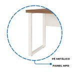 Móveis para Escritório Mesa Escritório PÉ QUADRO 1,70x0,70m -C/ 02 Gavetas - NOGAL SEVILHA / BRANCO - 34322
