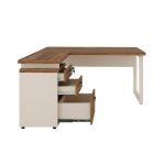 Móveis para Escritório Escrivaninha para Escritório e Home Office Amadeirada - 1,50x1,50m - Nogal Sevilha / Champanhe - 34339