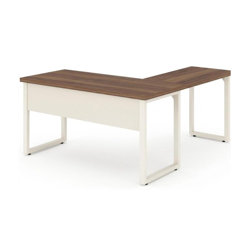 Móveis para Escritório Escrivaninha para Escritório e Home Office Amadeirada - 1,50x1,50m - Nogal Sevilha / Champanhe - 34329