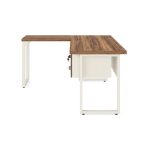 Móveis para Escritório Escrivaninha para Escritório e Home Office Amadeirada com Gavetas - 1,50x1,50m - Nogal Sevilha / Champanhe - 34330