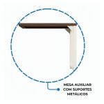 Móveis para Escritório Mesa AUXILIAR SIMPLES 0,90x0,45m - NOGAL SEVILHA/BRANCO - 34304