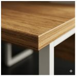 Móveis para Escritório Mesa de Escritório Dupla 40mm com Pé Metálico e Divisória Home Office com Divisória c/ ponto de tomada 1,20x1,35m - Cor Sevilha / Champanhe - 34424