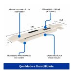 Móveis para Escritório Mesa de Escritório Dupla 40mm com Pé Metálico e Divisória Home Office com Divisória c/ ponto de tomada 1,20x1,35m - Cor Sevilha / Champanhe - 34424