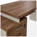 Móveis para Escritório Mesa para Escritório com Gaveteiro 3 Gavetas e Vidro Fumê – Escrivaninha Home Office - Sevilha / Champainhe - 34430