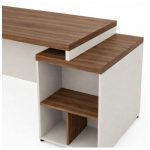 Móveis para Escritório Mesa para Escritório com Gaveteiro 3 Gavetas – Escrivaninha Home Office Amadeirada - Sevilha / Champainhe - 34405