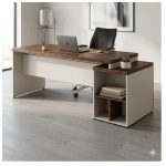 Móveis para Escritório Mesa para Escritório com Gaveteiro 3 Gavetas – Escrivaninha Home Office Amadeirada - Sevilha / Champainhe - 34405