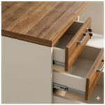 Móveis para Escritório Mesa de Escritório em L Diretor 192x160cm Tampo 40mm com Gaveteiro - Nogal Sevilha / Champanhe - 34431