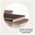 Móveis para Escritório Mesa de Escritório em L Diretor 192x160cm Tampo 40mm Vidro Fumê com Gaveteiro - Nogal Sevilha / Champanhe - 34432