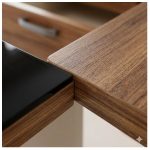 Móveis para Escritório Mesa de Escritório em L Diretor 192x160cm Tampo 40mm Vidro Fumê com Gaveteiro - Nogal Sevilha / Champanhe - 34432