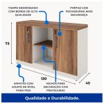 Móveis para Escritório Armário Baixo Credenza – 1,20×0,73X0,45m NOGAL SEVILHA/BRANCO - 34312