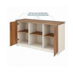 Móveis para Escritório Armário Baixo Credenza – 1,20×0,73X0,45m NOGAL SEVILHA/BRANCO - 34312