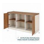 Móveis para Escritório Armário Baixo Credenza – 1,20×0,73X0,45m NOGAL SEVILHA/BRANCO - 34312