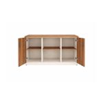 Móveis para Escritório Armário Baixo Credenza – 1,20×0,73X0,45m NOGAL SEVILHA/BRANCO - 34312