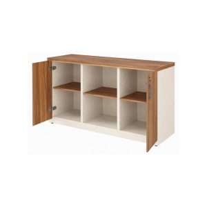 Móveis para Escritório Armário Baixo Credenza – 1,20×0,73X0,45m NOGAL SEVILHA/BRANCO - 34312