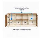 Móveis para Escritório Armário Organizador para Escritório e Home Office com Portas, Chave e Prateleiras 1,60x0,73x0,45m - 34502