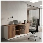 Móveis para Escritório Armário Organizador para Escritório e Home Office com Portas, Chave e Prateleiras 1,60x0,73x0,45m - 34502